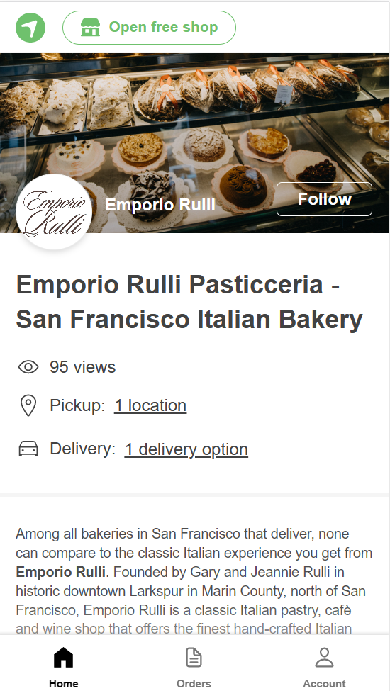 Italian pastry shop San Francisco