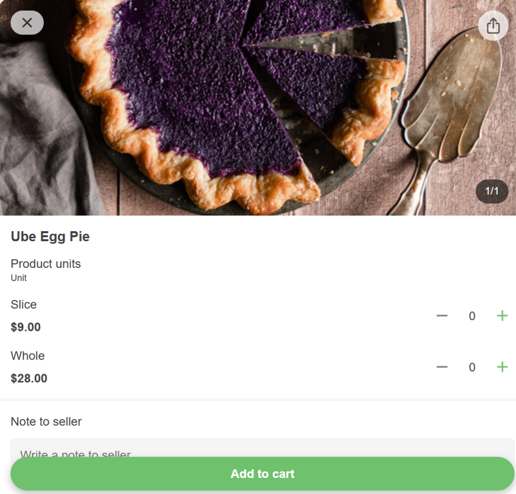 bakery order forms pie